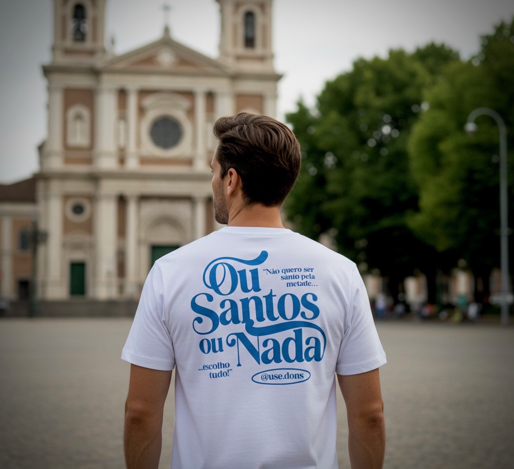 Camiseta Oversized Ou Santos ou Nada - Branca
