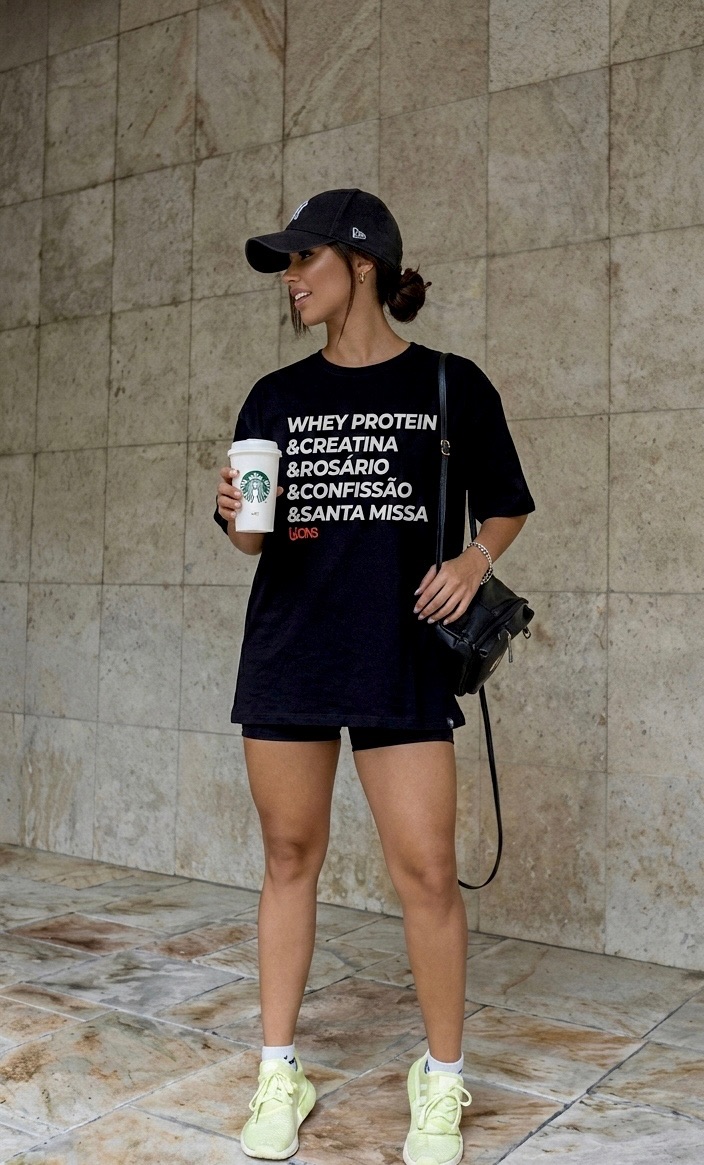 Camiseta Oversized Whey, Confissão e Missa