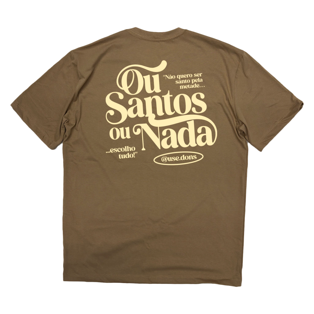 Camiseta Oversized Ou Santos ou Nada - Marrom